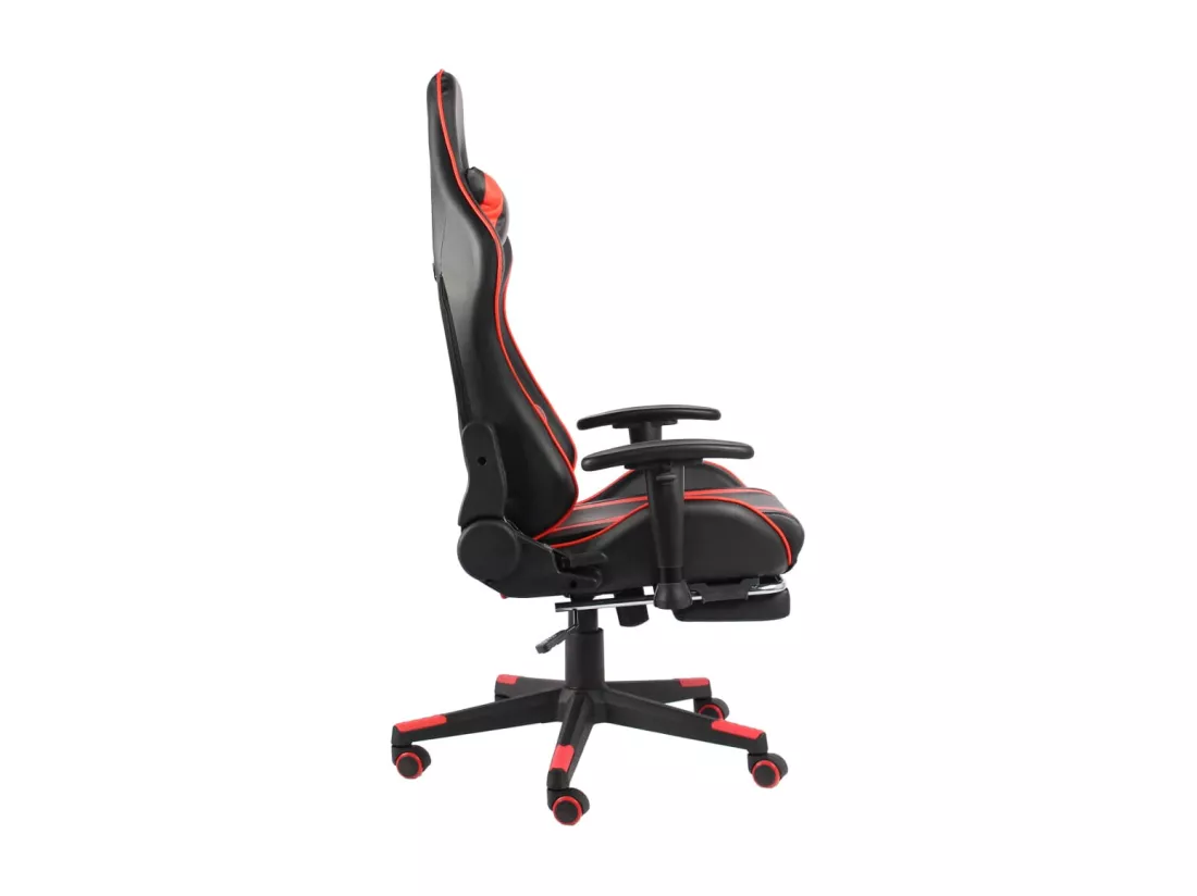 Chaise de jeu pivotante avec repose-pied Rouge PVC