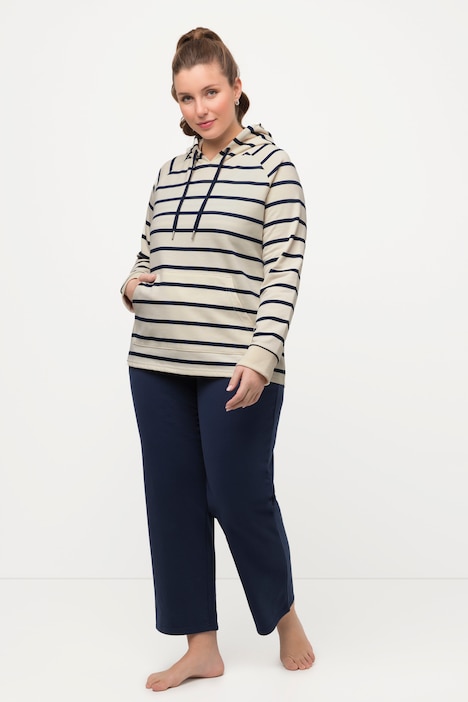 Loungewear-Hoodie, kuschelweich, Ringel, Langarm