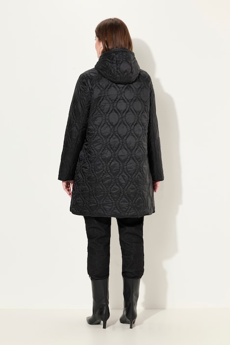 HYPRAR Steppjacke, 2-Wege-Zipper, Kapuze, recycelt
