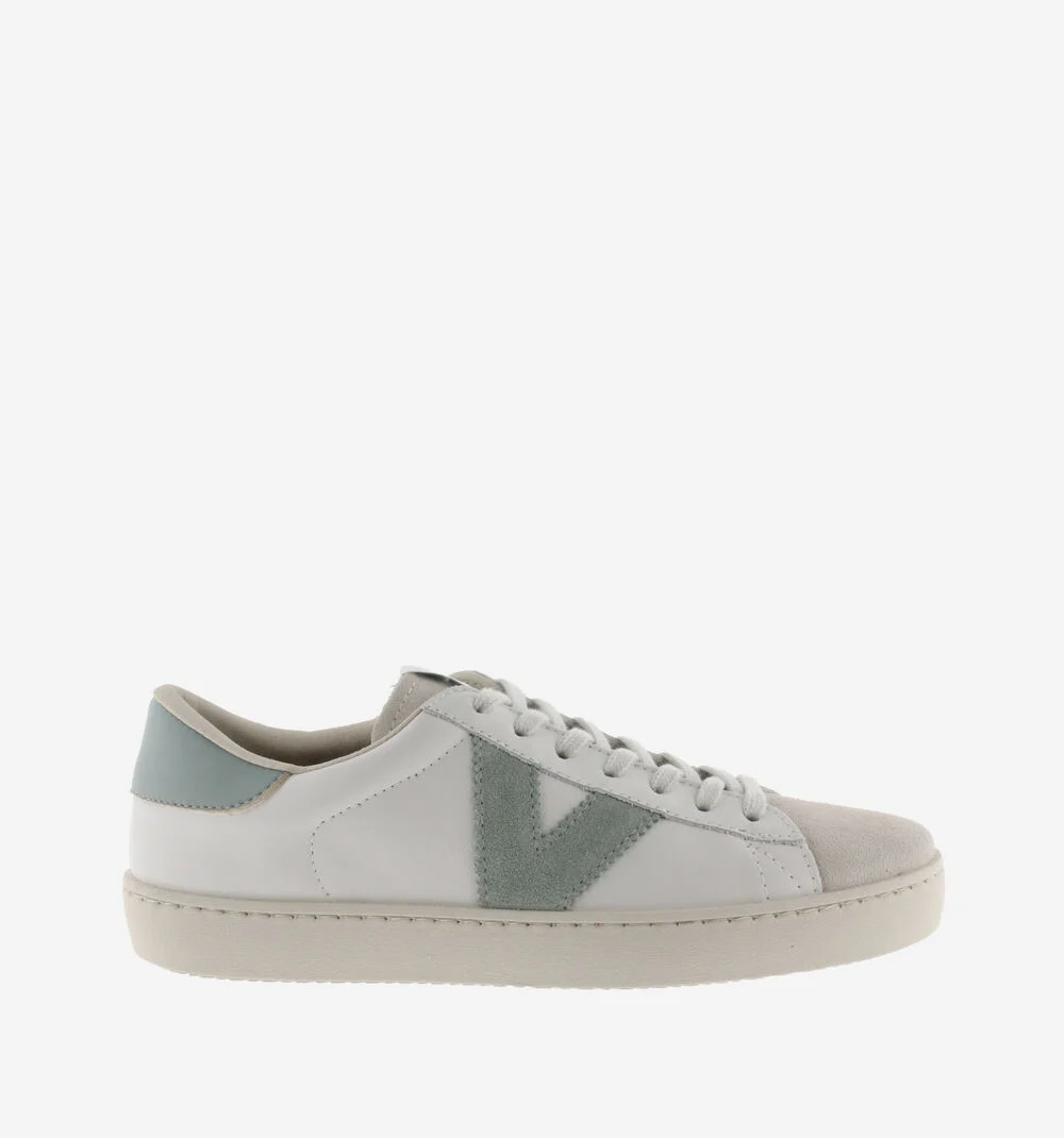 BERLÍN CUIR & CUIR FENDU Baskets blanches unisexes en cuir JADE