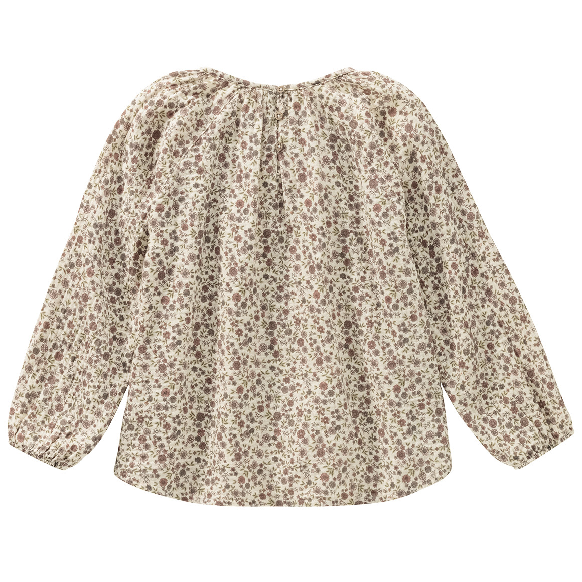 Topolino Pure Collection Mädchen Musselin-Bluse mit Raglanärmeln hellbeige / dunkelrosa