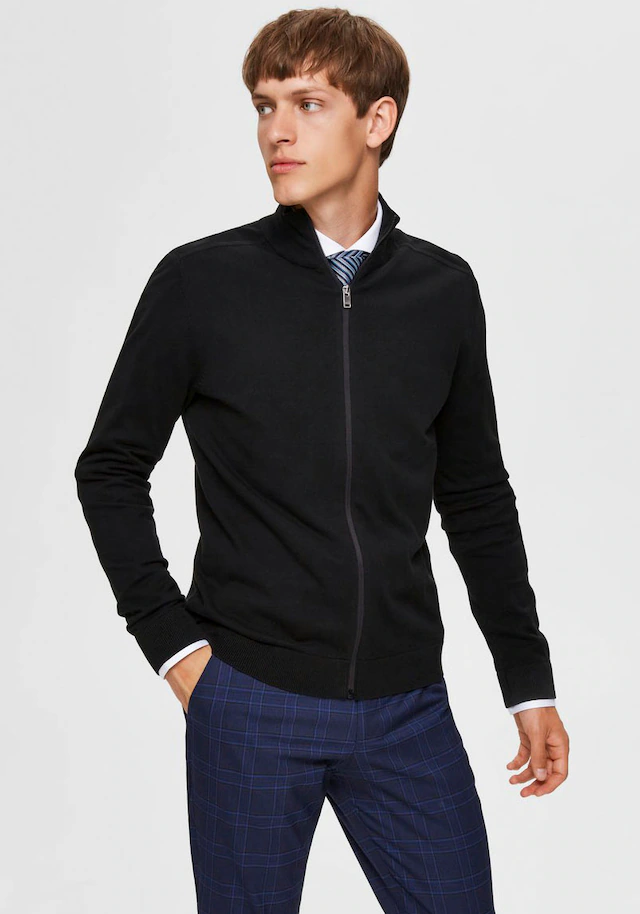 SELECTED HOMME Strickjacke »SLHBERG FULL ZIP CARDIGAN NOOS«