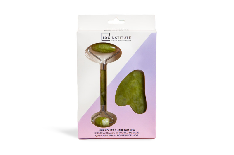 idc institute Jade Kwarts Massageroller & Jade Gua Sha Steen 1 Set