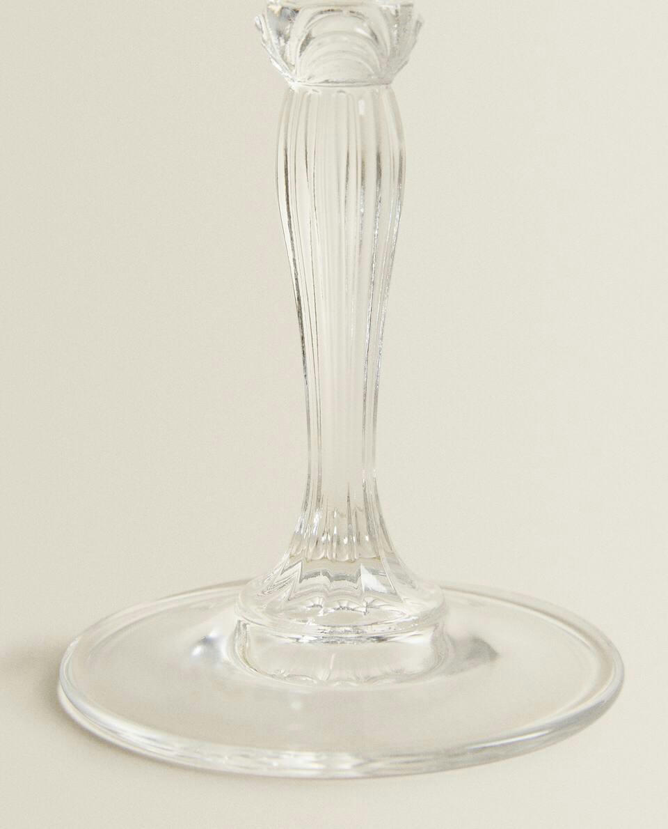 TAÇA DE VINHO DE CRISTAL LAPIDO