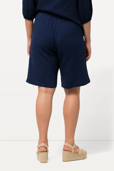 Shorts Rose, Musselin, weites Bein, Elastikbund