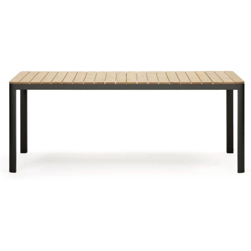 Table d'extérieur Bona - bois de teck massif pieds aluminium
