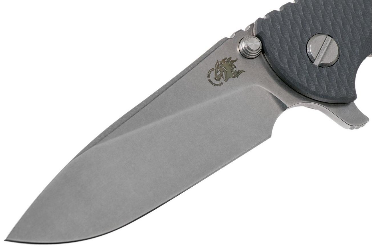 Rick Hinderer XM18 3,5” 20CV Slicer, Dark Grey G10 zakmes