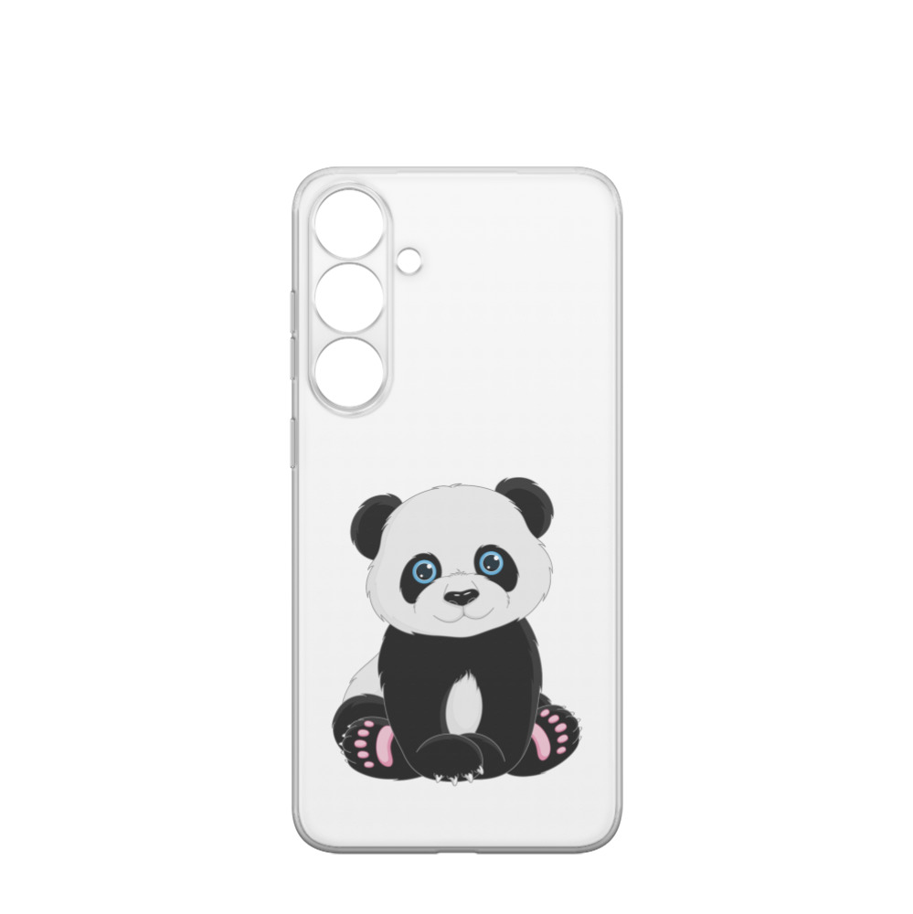Samsung Galaxy S24 Plus Gummi Hülle Pandabär - Transparent