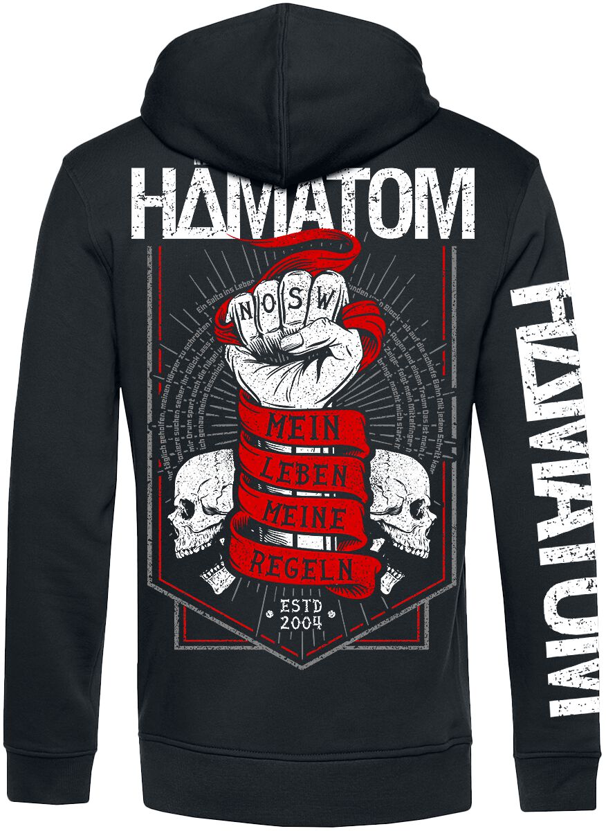Mein Leben - Meine Regeln | Hämatom Sweat-shirt zippé à capuche