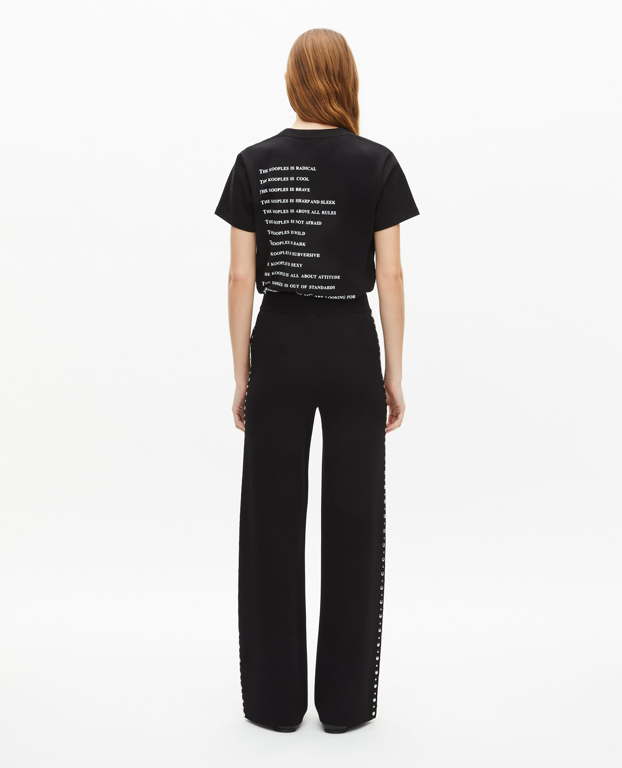 Pantalon en maille avec studs noir