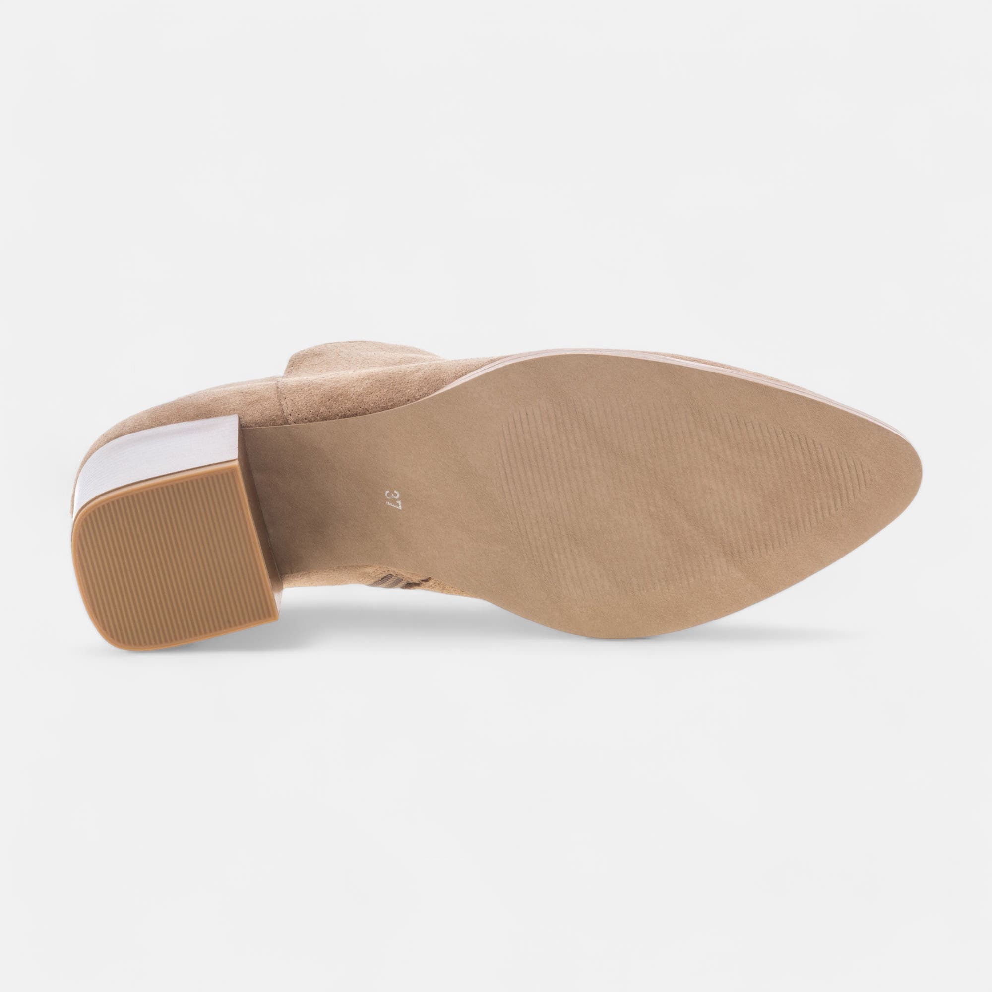 Bottines à talon Femme en cuir taupe
