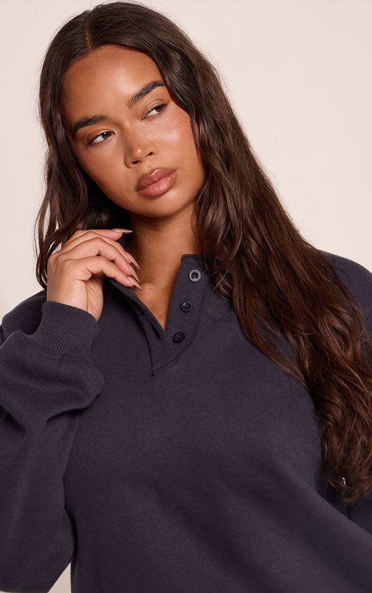 Bleu Marine Sweat-shirt Polo