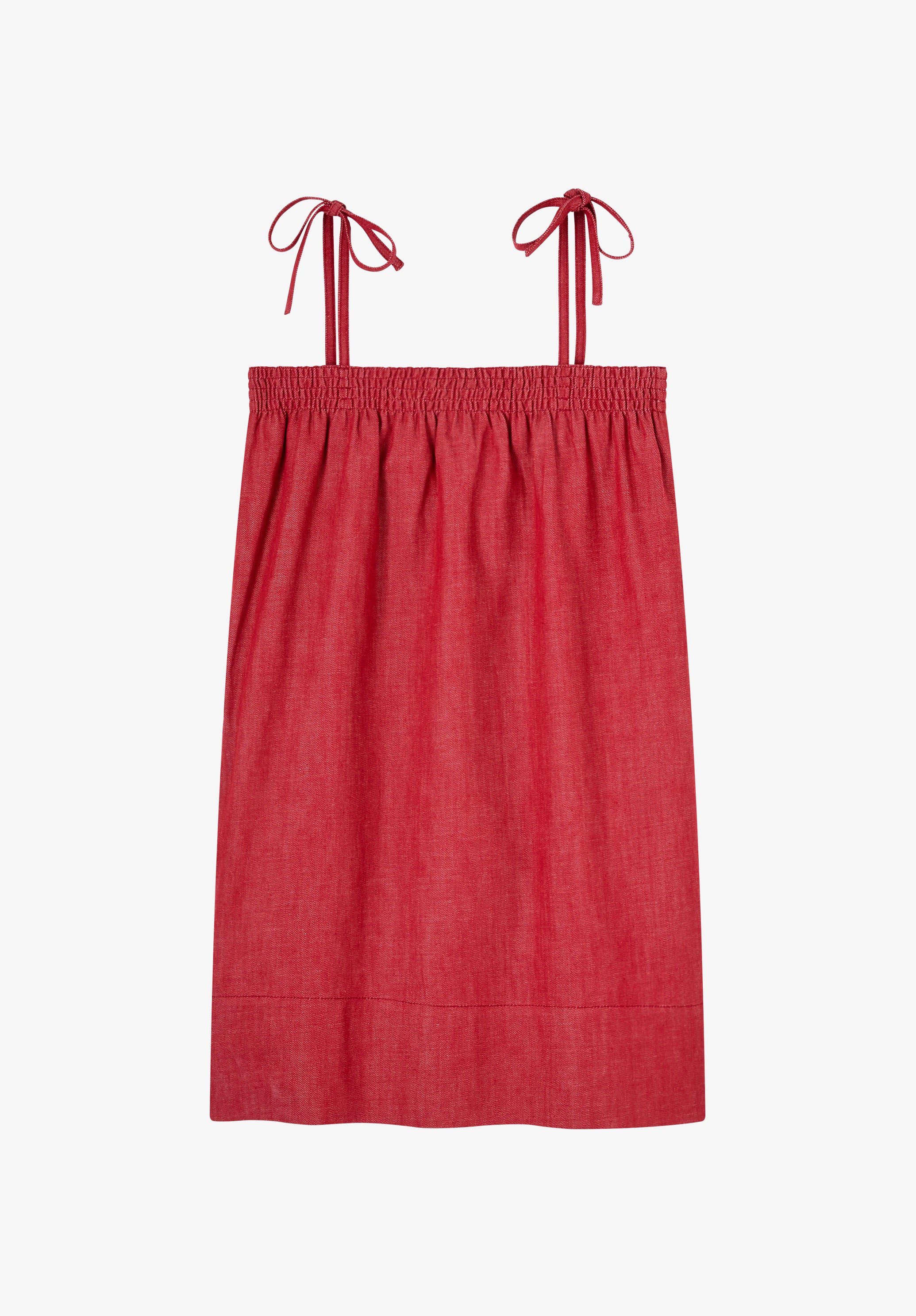 Robe bain de soleil rouge en denim japonais - Rouge