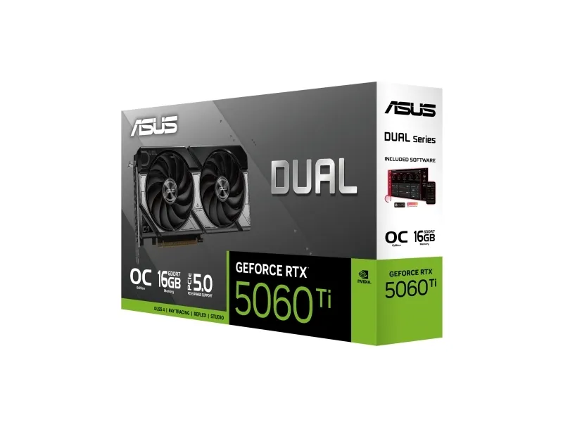 ASUS Dual GeForce RTX 5060 Ti 16GB - OC Edition - grafikkort - GeForce RTX 5060 Ti - 16 GB GDDR7 - PCI Express 5.0 - 3 x DisplayPort, HDMI