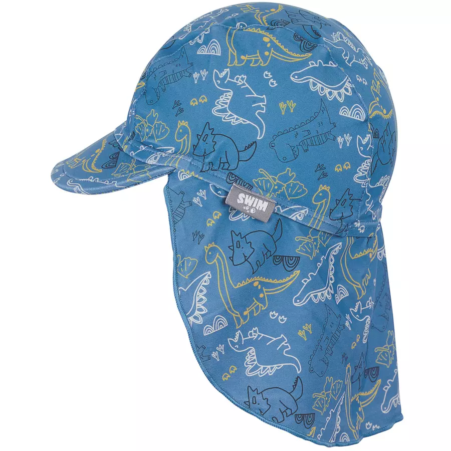 Sterntaler Schirmmütze mit Nackenschutz Dino blau