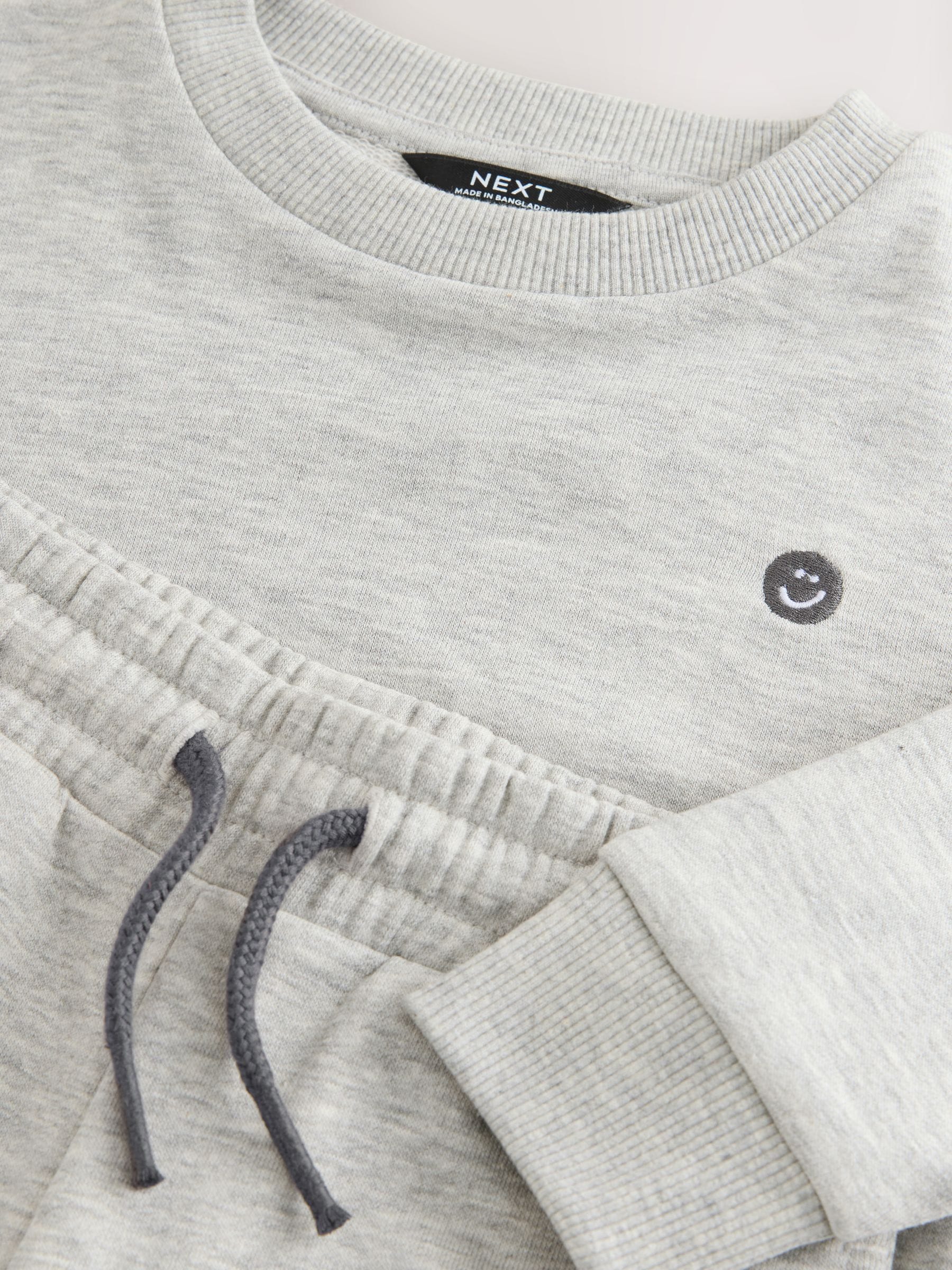 Grijs gemêleerd - Set met sweatshirt en joggingbroek (3mnd-7jr)