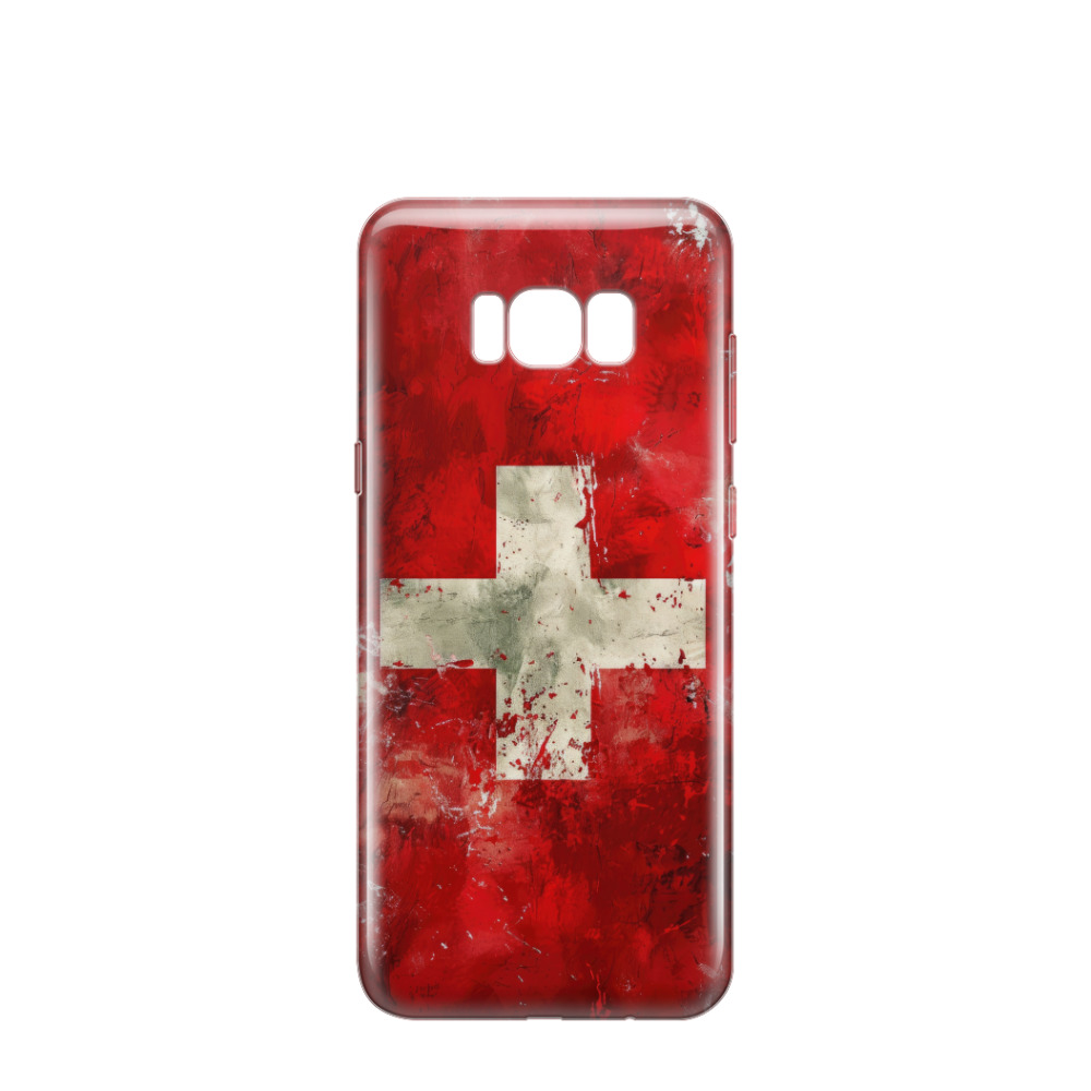Samsung Galaxy S8 Gummi Hülle Swiss Art - Rot