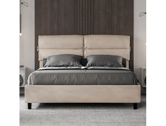 ITYHOME - Lit coffre nandy 160x200 microfibra sable