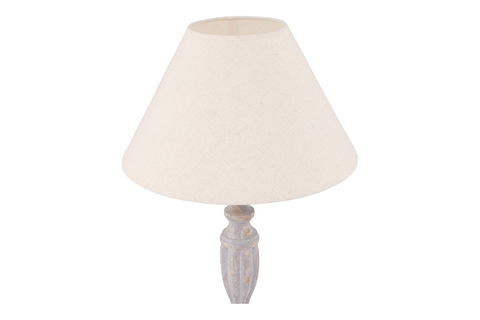 Caen bordlampe Lys grå fot med lampeskjerm i beige tekstil