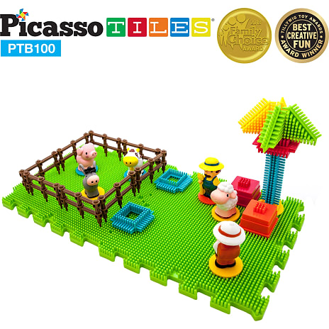 Picasso Tiles bondegårdssæt 100 dele