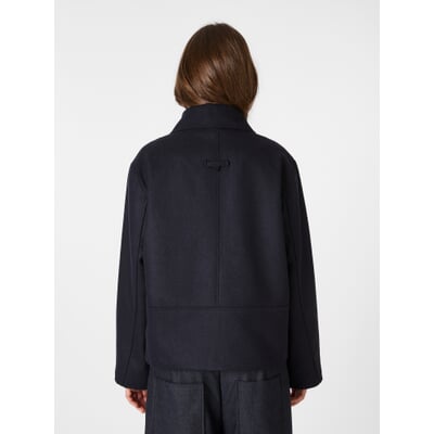 Damen-Hemdjacke Wolle, Dunkelblau