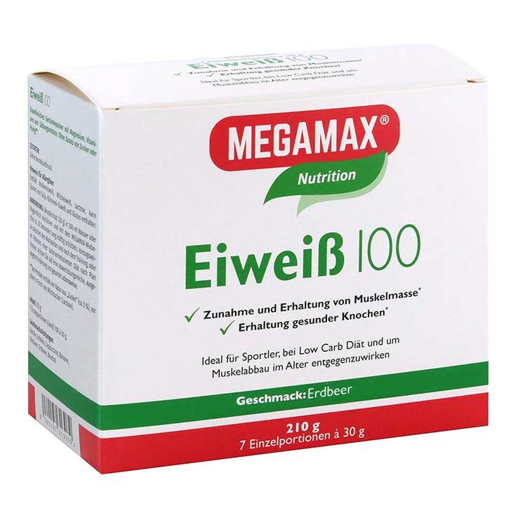 Eiweiss 100 Erdbeer Megamax Pulver, 7X30 g