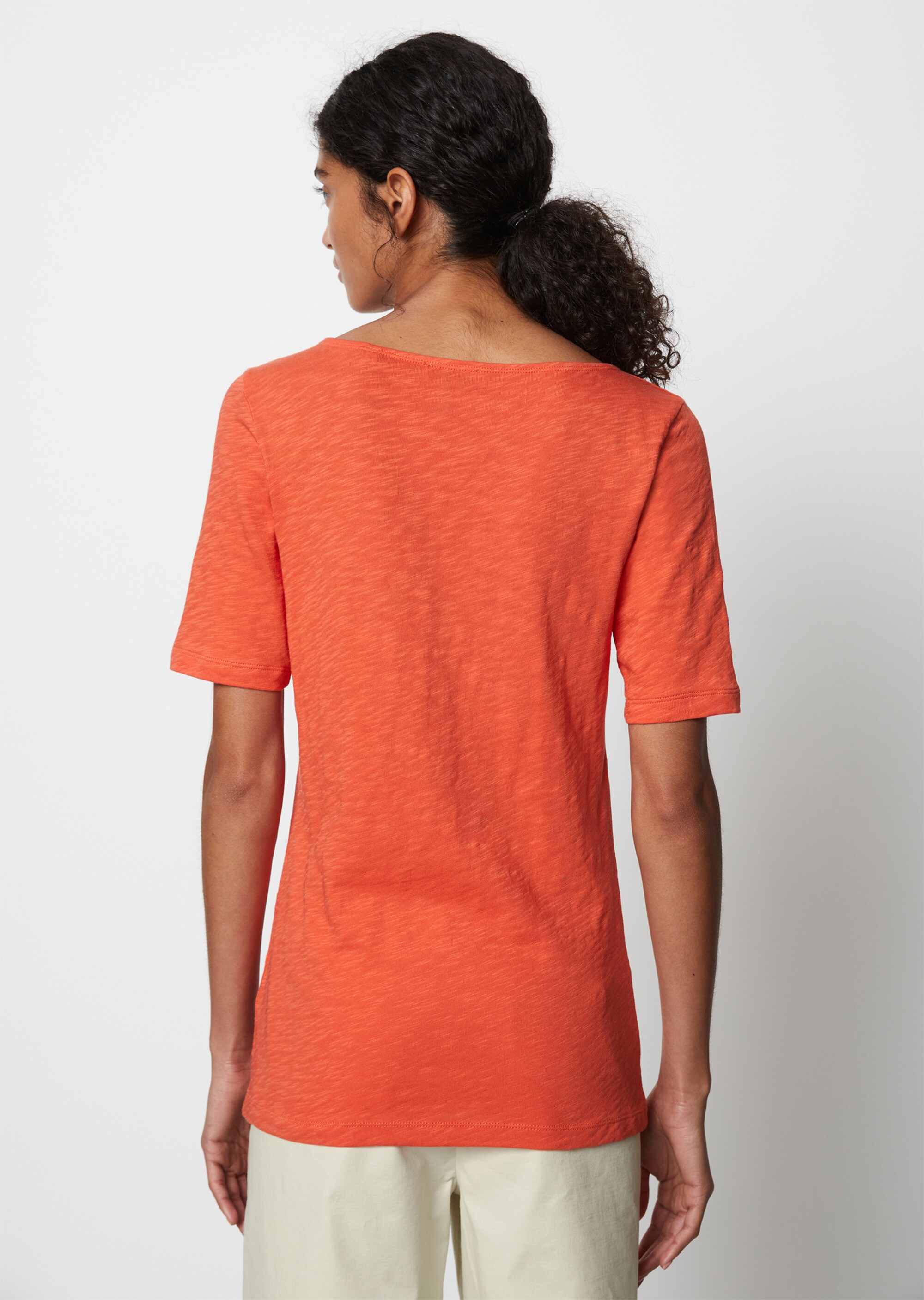 U-Boot-T-Shirt regularaus softem Slub-Jersey
