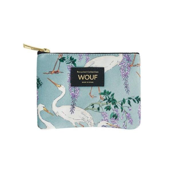 Wouf  Heron pung, Small - Green/Purple