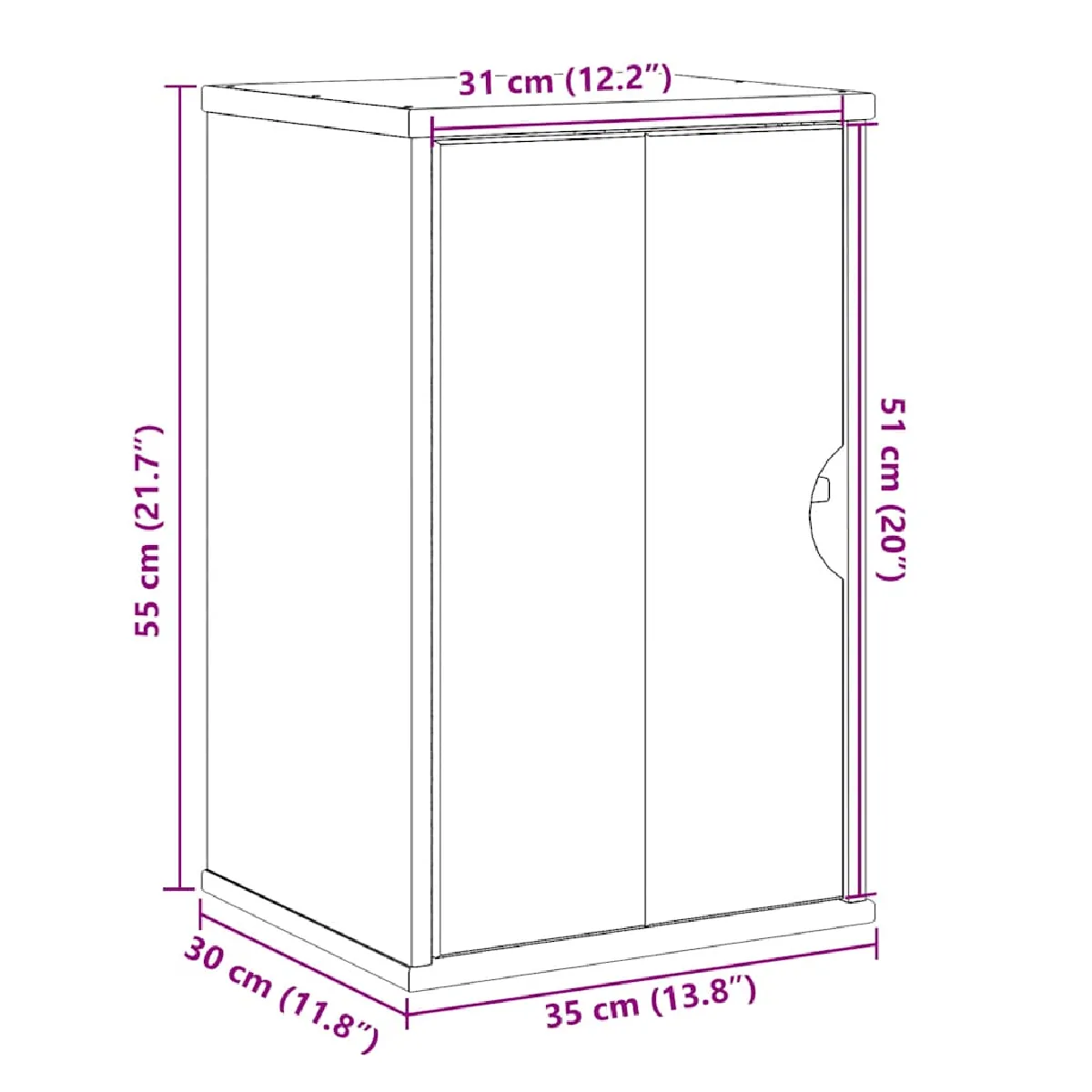 vidaXL OTTA Armoire murale de salle de bain 35x30x55 cm