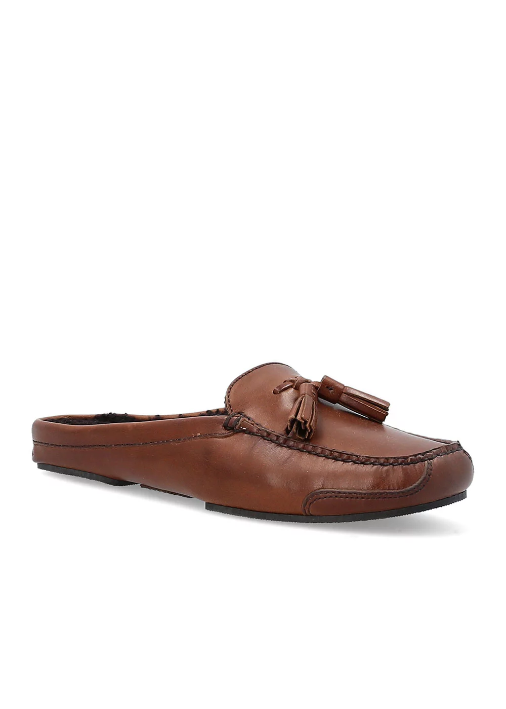 PANTOUFLE FUR MULE SLIPPERS CUIR