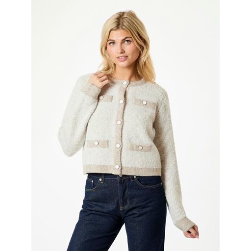 Neo Noir Vivia Knit Cardigan, Beige Melange, 36