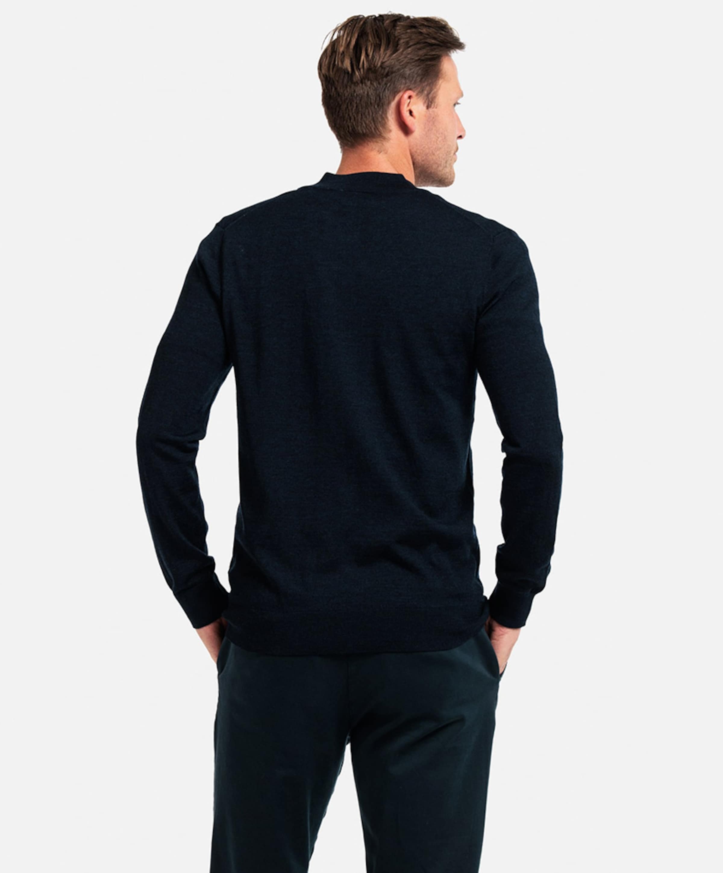 Thomas Maine Heren trui met rits blauw