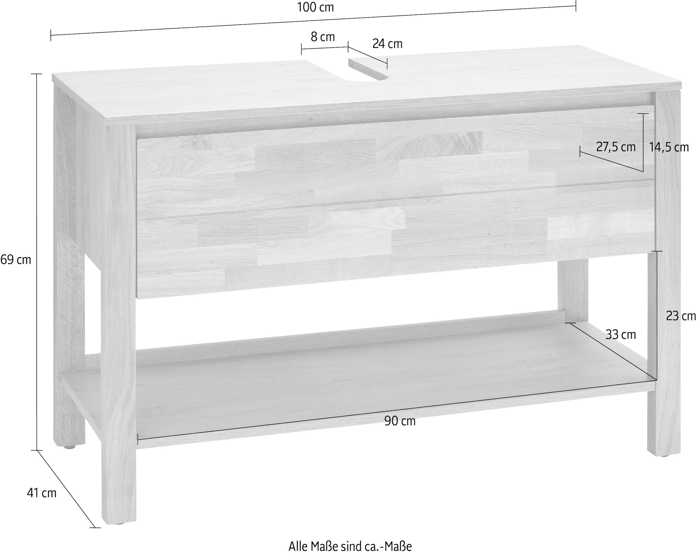 Home affaire Waschbeckenunterschrank »Kaika« Breite 100 cm