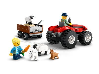 LEGO Rode tractor met aanhanger en schapen (60461)