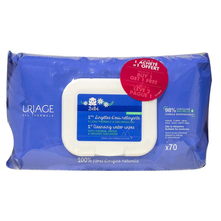 Bébé 1ères lingettes nettoyantes 2x70