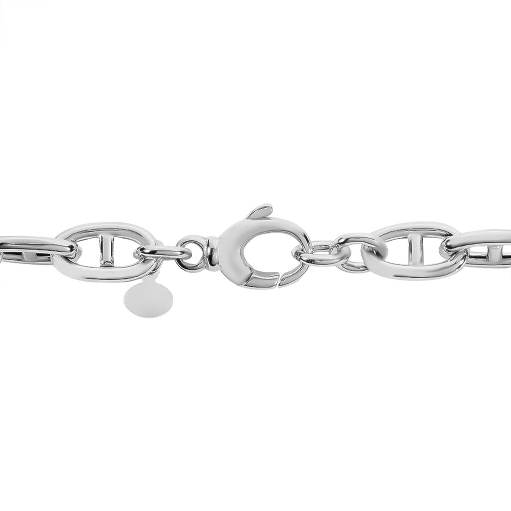 Bracelet Nazima Maille Marine Argent Blanc