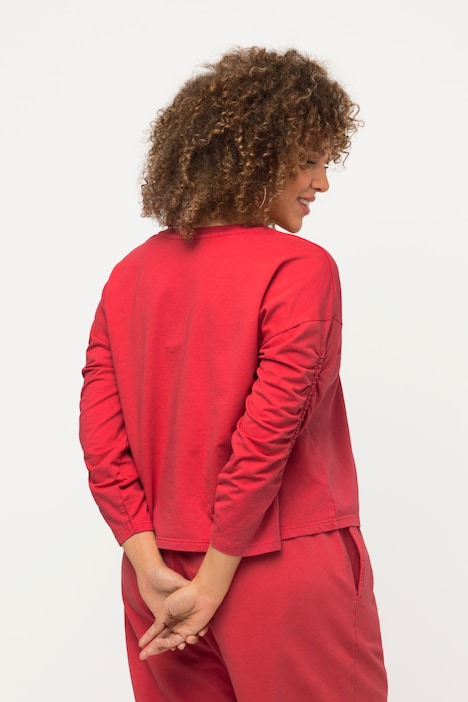 Sweatshirt, kurz, Oversized, Rundhals, 3/4-Arm