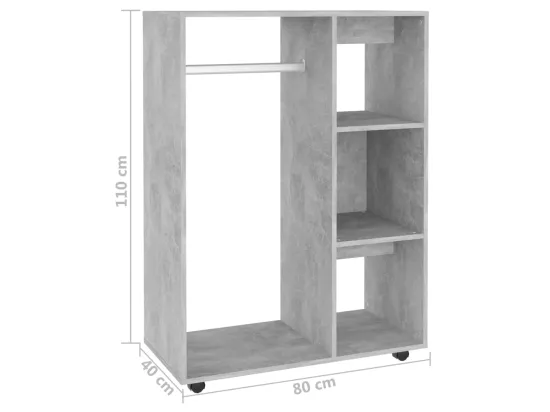 Garde-robe Gris béton 80x40x110