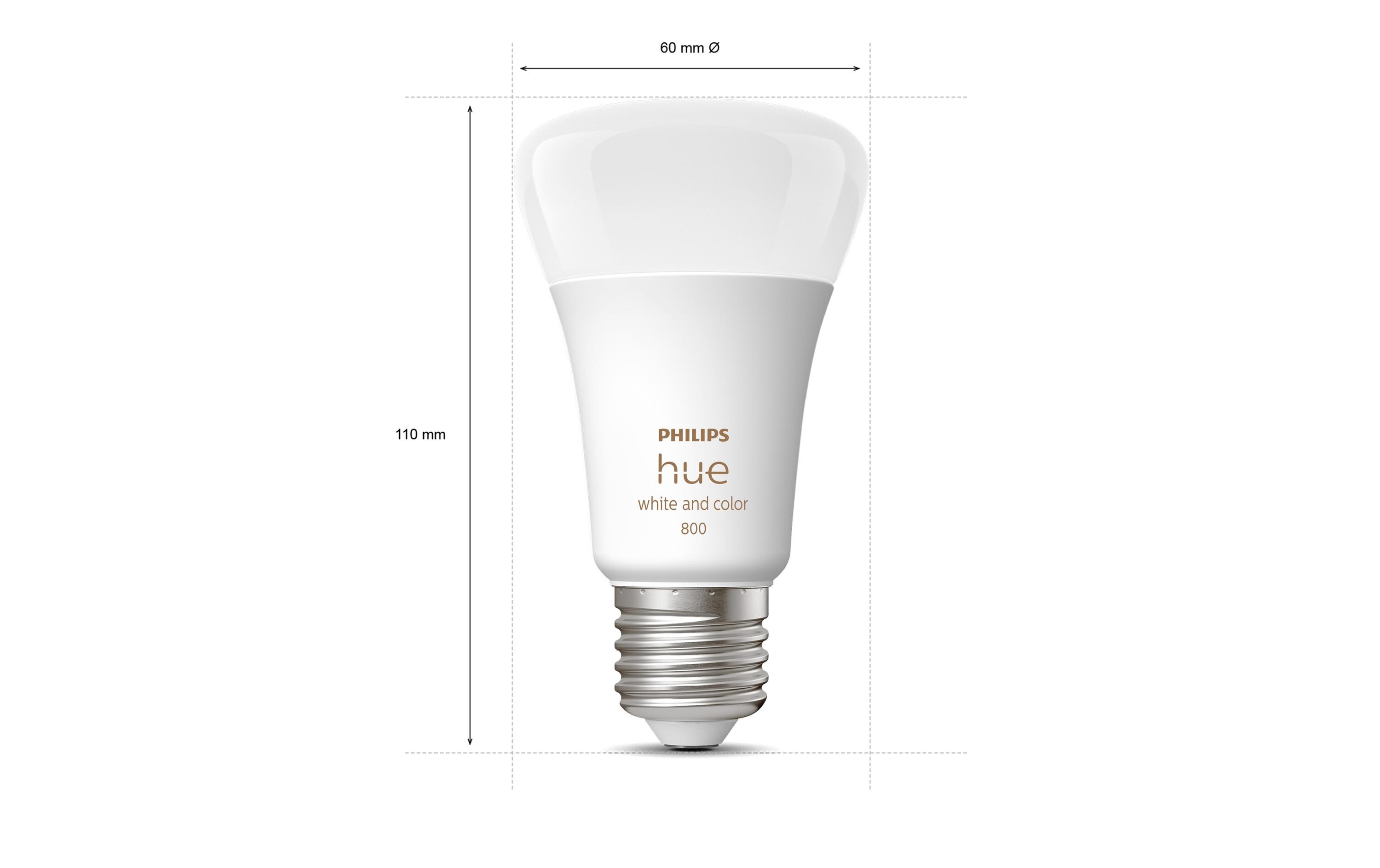 Leuchtmittel White & Color Ambiance, E27, 3 Stück, BT<br>Per Bluetooth steuerbares Hue E27-Leuchtmittel