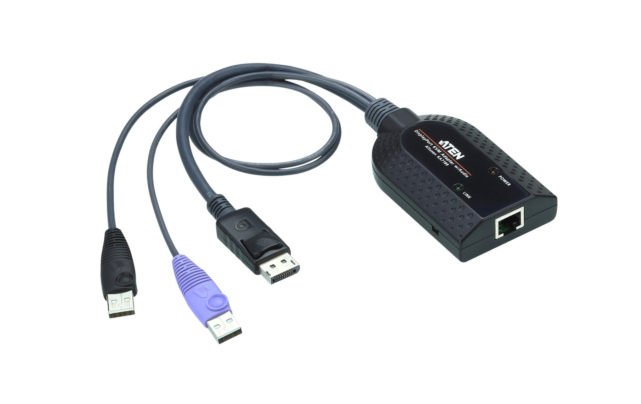 KVM-Kabel KA7189 DisplayPort<br>USB DisplayPort Virtual Media KVM Adapter (unterstützt Smart Card Leser und Audio De-Embedder)