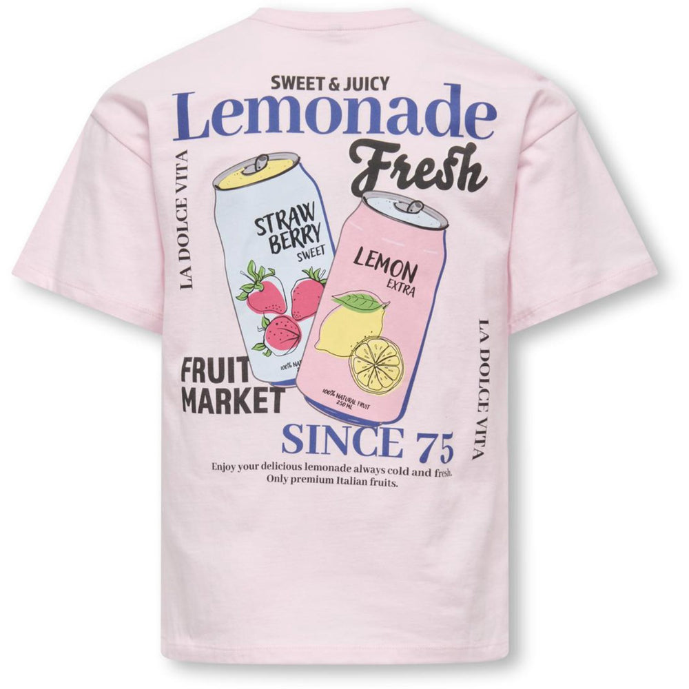 Køb kids ONLY Barely Pink Lemonade Kogcana Life Ss Rlx Printed Top Jrs