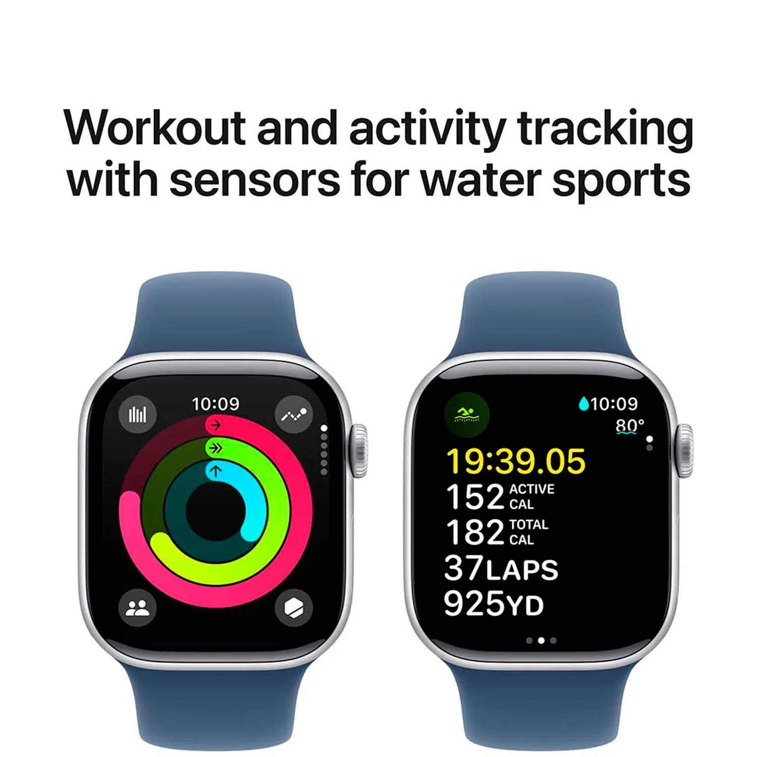 Apple Watch Series 10 GPS 42mm Silver Aluminium Sport Band S/M MWWA3