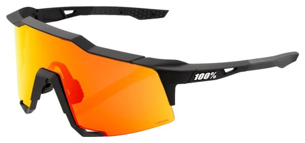 Lunettes 100% Speedcraft - Soft Tact Black - HiPER Miroir Rouge