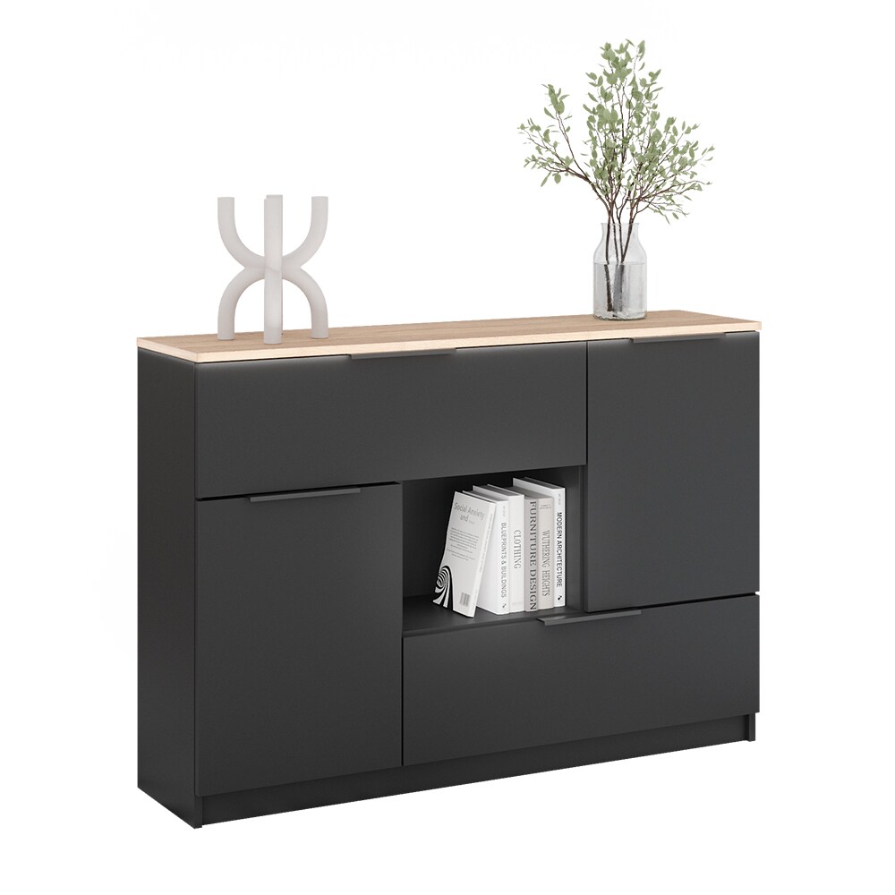 Vicco Sideboard Betti Anthrazit Sonoma 120 x 84 cm 2 Türen 2 Schubladen 1 Fach
