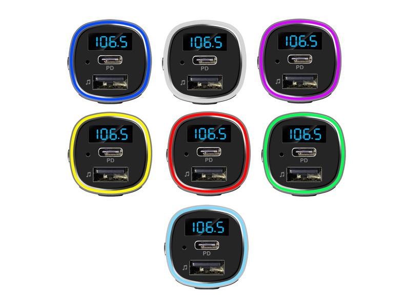 onit FM-Transmitter mit USB-Ladegerät Bluetooth-FM-Sender fürs Auto mit Freisprechfunktion und USB-Ladeanschlüssen