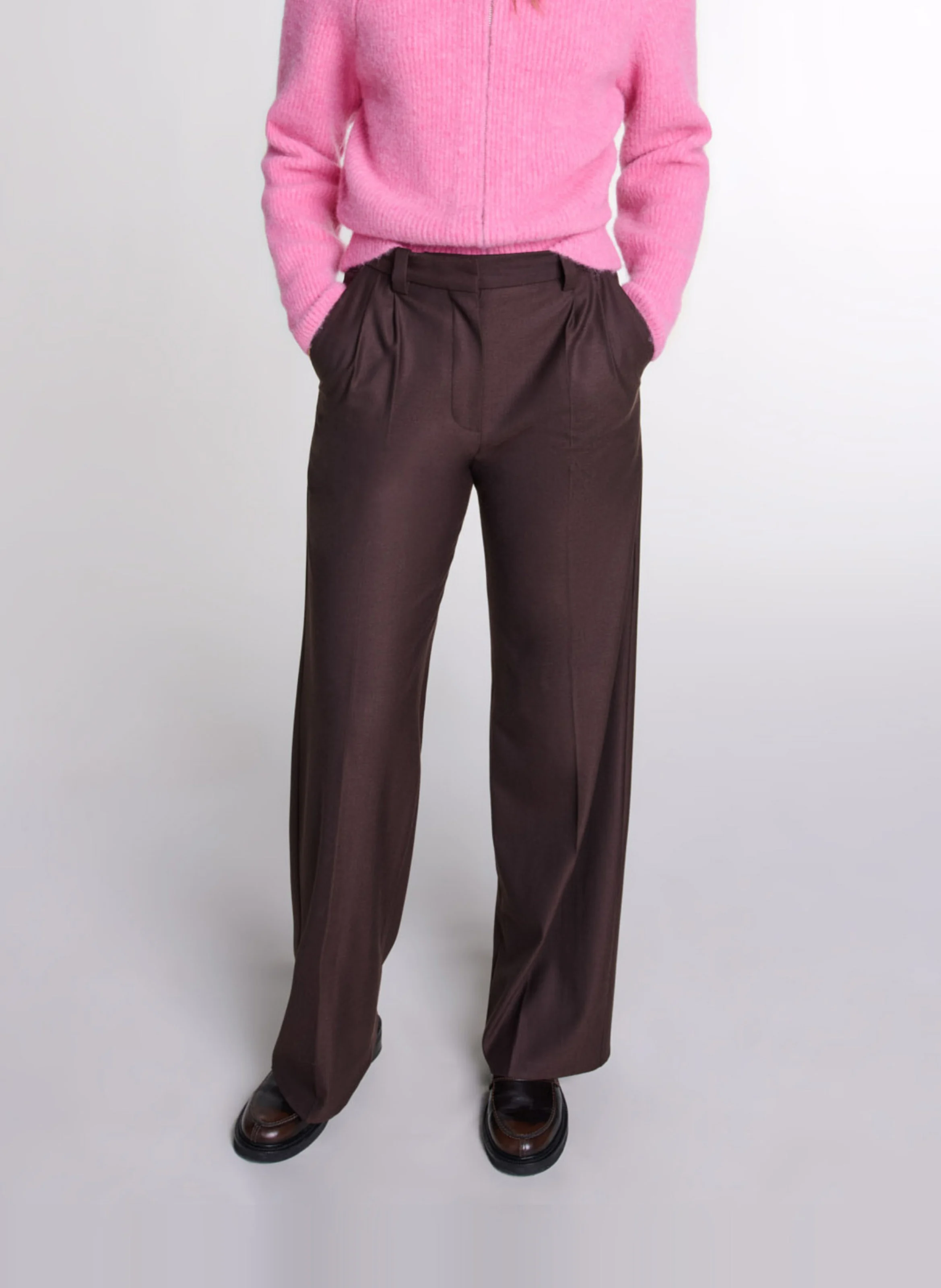 Pantalon à pinces | Marron