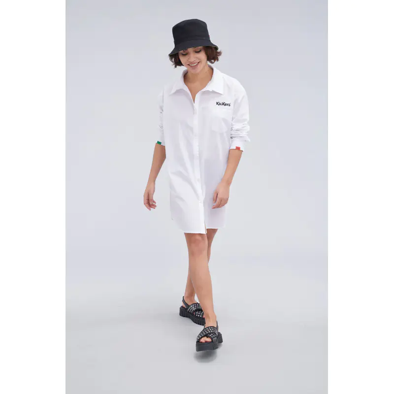 KICK DRESS BLANCHE CHEMISE MANCHES LONGUES Polyester Femme