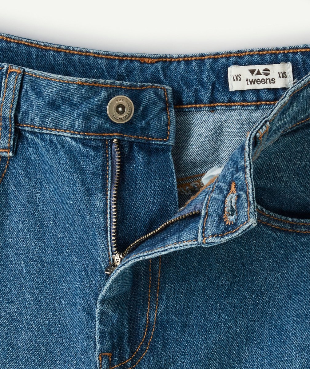 PANTALON MOM TAILLE HAUTE FILLE EN DENIM LOW IMPACT