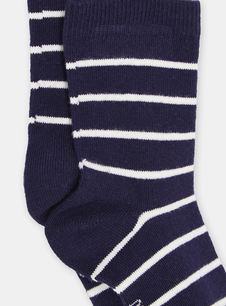 Chaussettes écrues à imprimé à rayures garçon