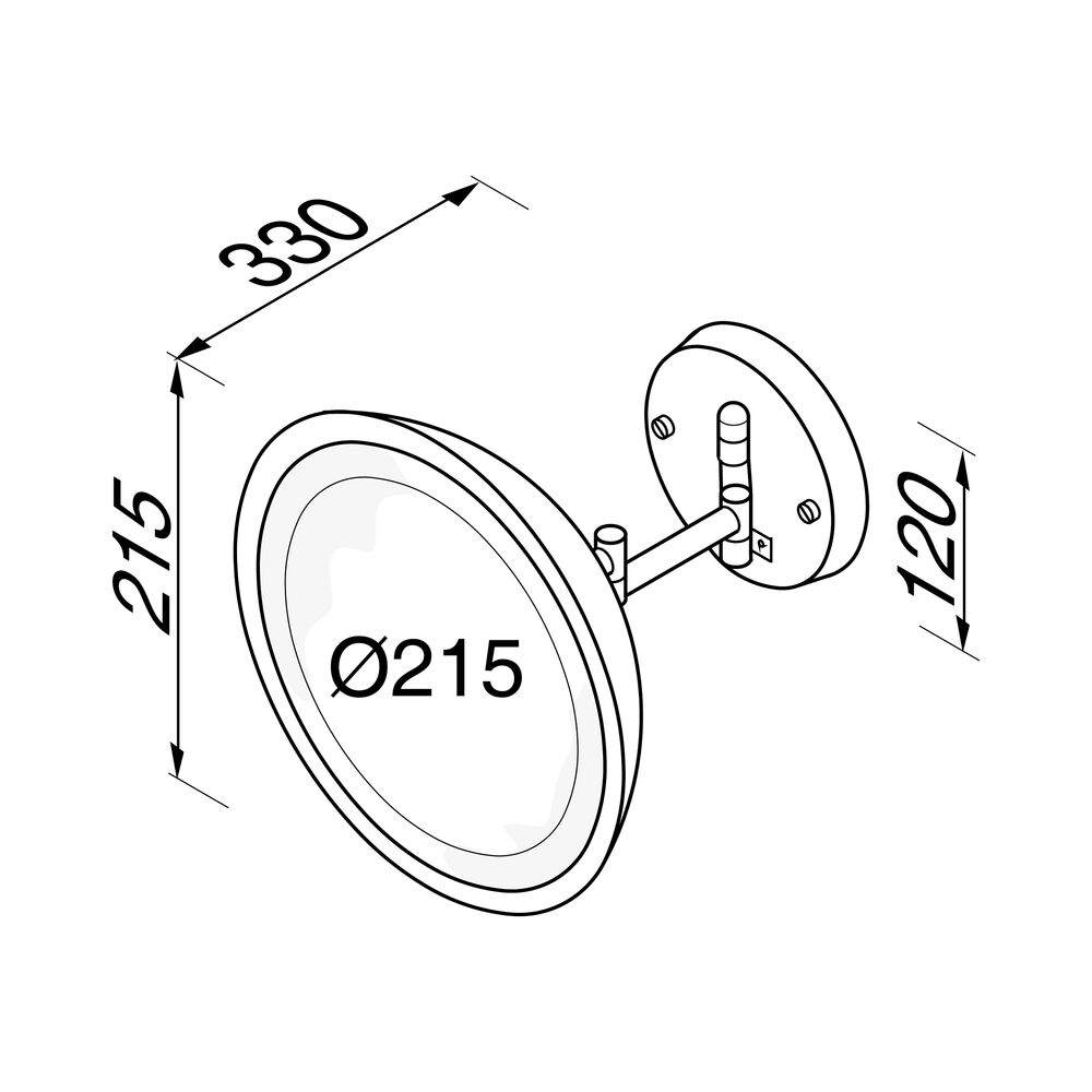 Geesa Mirror scheerspiegel LED-verlichting 2-armig 3x vergrotend ø 215 mm chroom